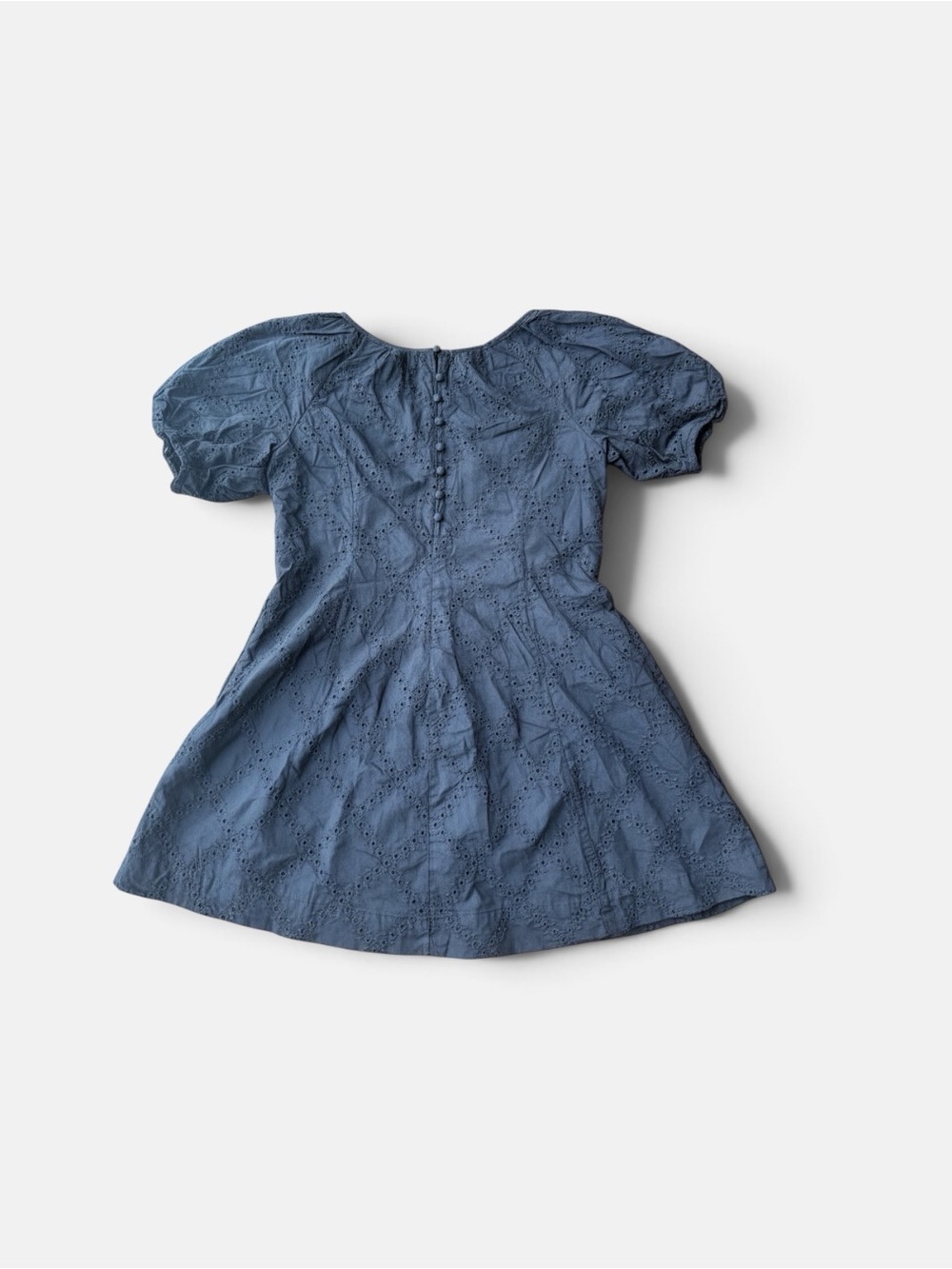 LOFT Black Eyelet Puff Sleeve Mini Dress